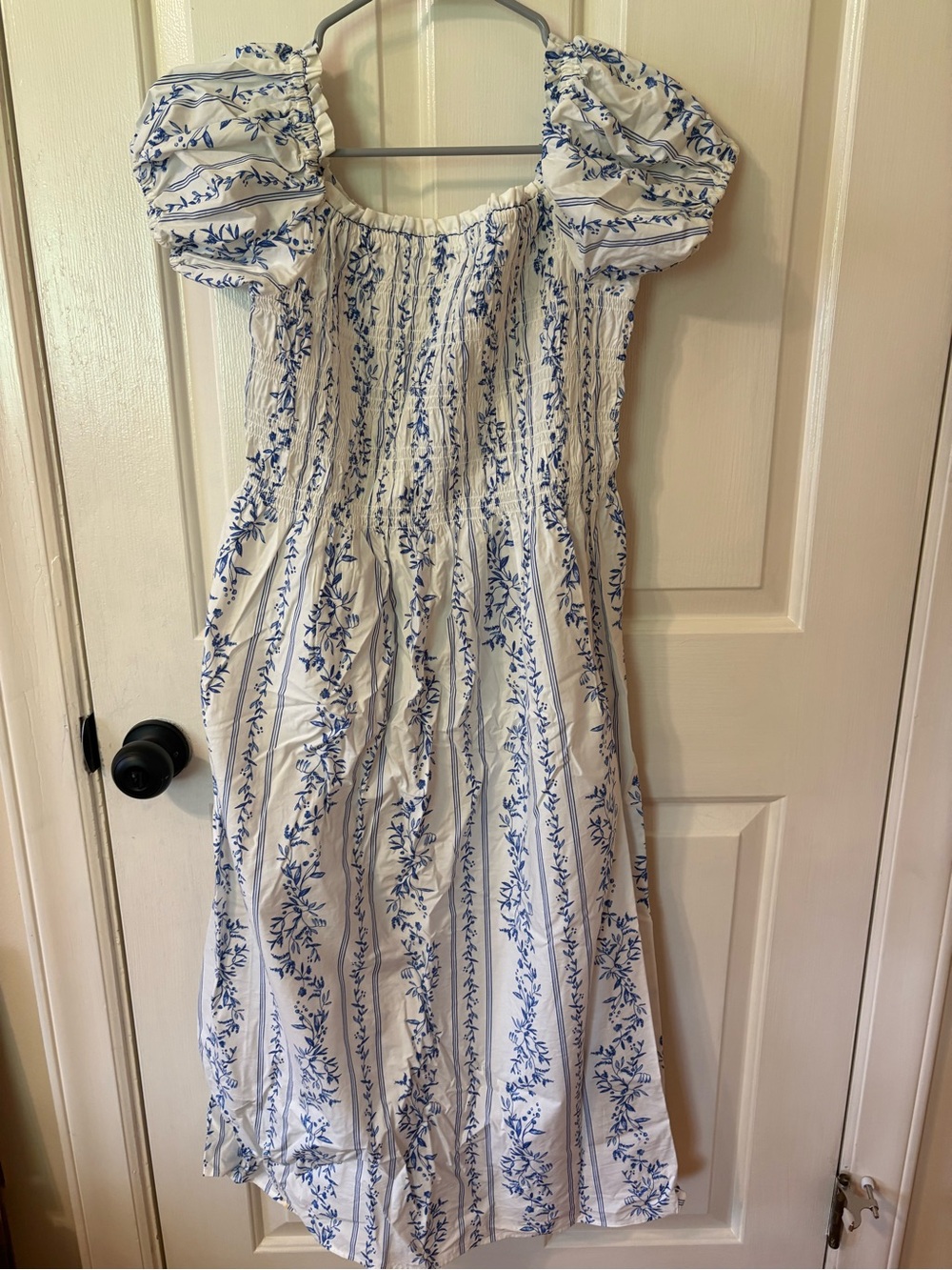 H&M White and Blue Dress